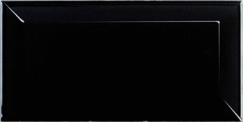 Wandfliese Equipe Metro Black glänzend 7,5x15 cm