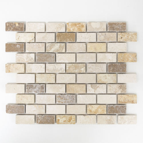 Mosaiktafel Homestile Brick Travertin mix tumbled 30x30 cm