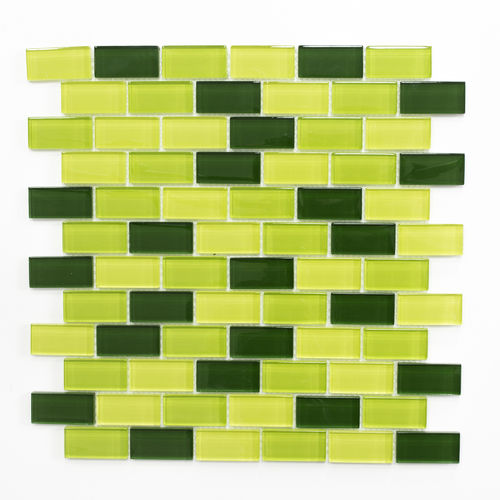 Mosaiktafel Homestile Brick Crystal mix hellgrün/grün/dunkelgrün 32x31 cm
