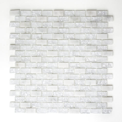 Mosaiktafel Homestile Brick Crystal/Stein mix weiß 30x30 cm