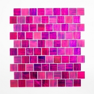 Mosaiktafel Homestile Quadrat Crystal Struktur pink mix klar/gefrostet 29x32 cm