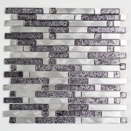 Mosaiktafel Homestile Alu Crystal Mix silber 30x30 cm
