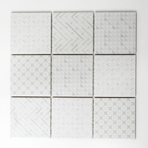 Mosaiktafel Homestile Quadrat Geo White 30x30 cm