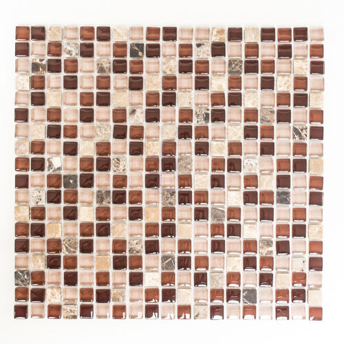 Mosaiktafel Homestile Crystal/Stein Mix braun 32x30 cm