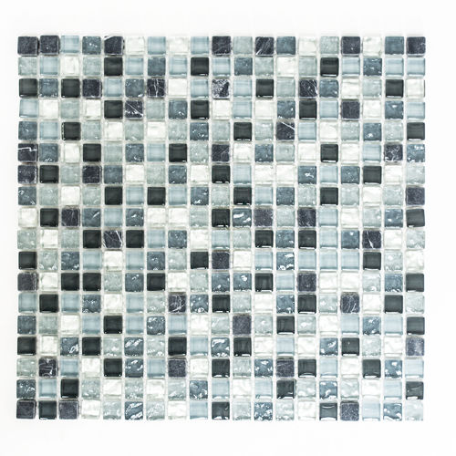 Mosaiktafel Homestile Crystal/Stein Mix silber 32x30 cm