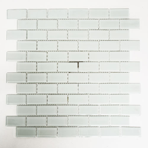 Mosaiktafel Homestile Brick Crystal uni weiß 32x31 cm