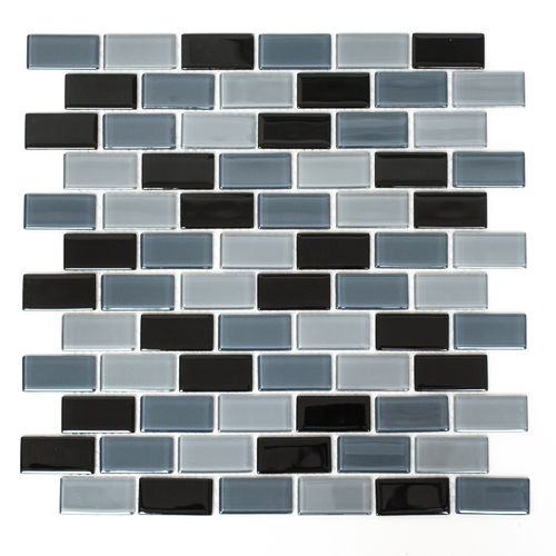 Mosaiktafel Homestile Brick Crystal mix schwarz 32x31 cm