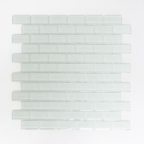 Mosaiktafel Homestile Brick Crystal uni weiß 32x31 cm