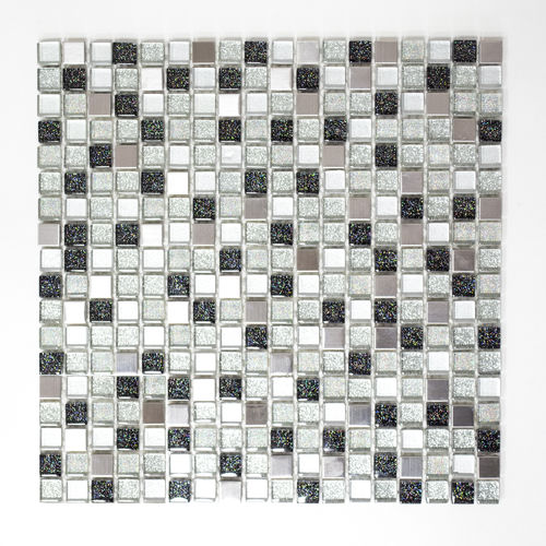 Mosaiktafel Homestile Crystal/Stahl mix silber/schwarz 30x30 cm