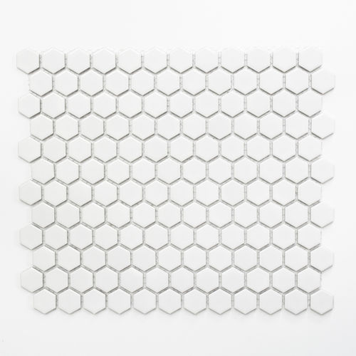 Mosaiktafel Homestile Hexagon uni weiß glänzend 26x30 cm