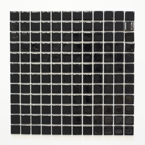 Mosaiktafel Homestile Quadrat uni schwarz glänzend 30x30 cm