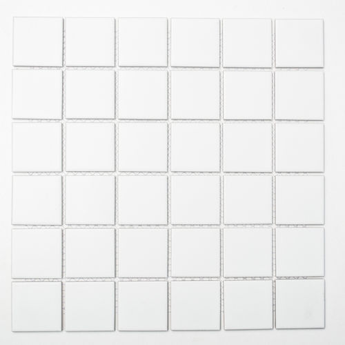 Mosaiktafel Homestile Quadrat uni weiß matt 30x30 cm