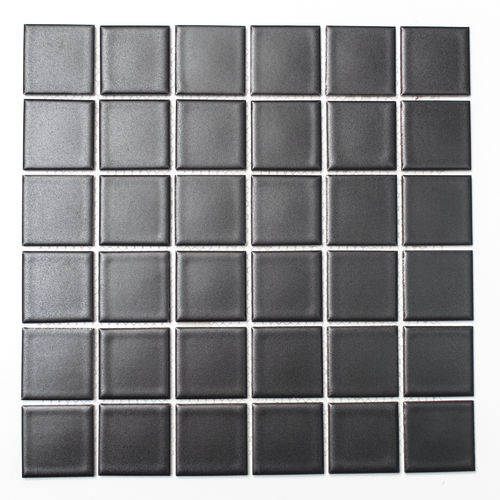 Mosaiktafel Homestile Quadrat uni schwarz matt 30x30 cm