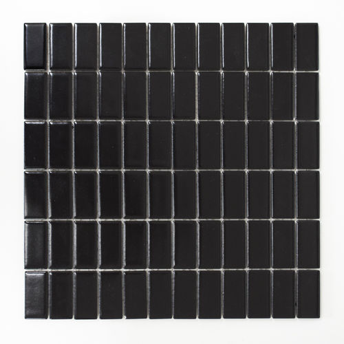 Mosaiktafel Homestile Stäbchen uni schwarz matt 30x30 cm
