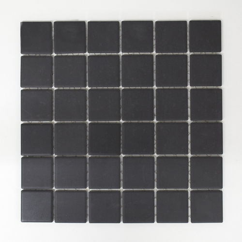 Mosaiktafel Homestile Quadrat uni schwarz unglasiert 29x29 cm