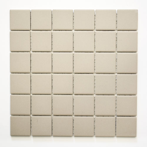 Mosaiktafel Homestile Quadrat uni hellbeige unglasiert 29x29 cm