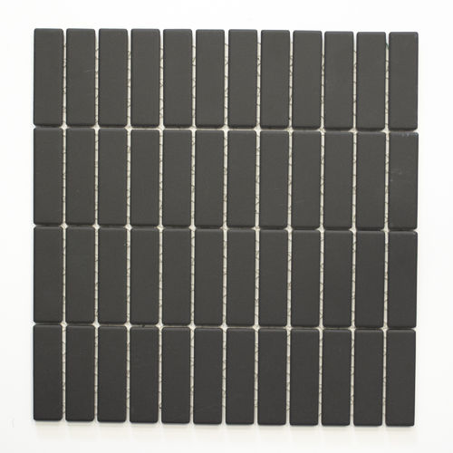 Mosaiktafel Homestile Stäbchen uni schwarz unglasiert 28x29 cm