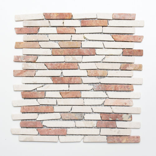 Mosaiktafel Homestile Brick mix RossoCream 30x30 cm