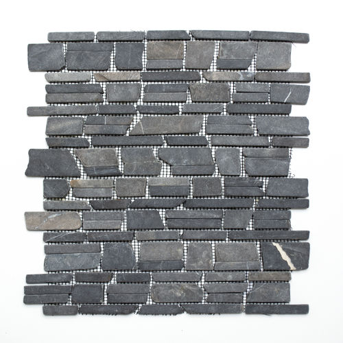 Mosaiktafel Homestile Brick uni Neromarquina 30x30 cm