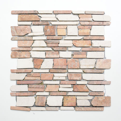 Mosaiktafel Homestile Brick mix BianconeRosso 30x30 cm