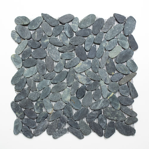 Mosaiktafel Homestile Kiesel geschnitten Uni Schwarz 5/7 30x30 cm