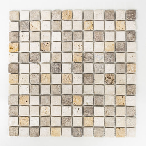 Mosaiktafel Homestile Quadrat Travertin mix tumbled 30x30 cm