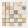 Mosaiktafel Homestile Quadrat Travertin mix tumbled 30x30 cm