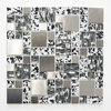 Mosaiktafel Homestile Kombination Crystal/Stein mix schwarz struktur 30x30 cm