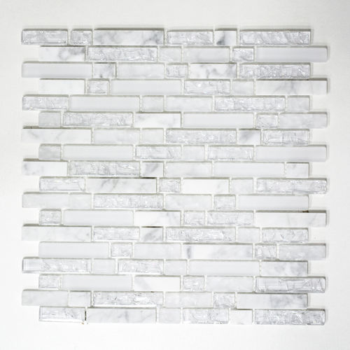 Mosaiktafel Homestile Verbund Crystal/Stein mix weiß 29x30 cm