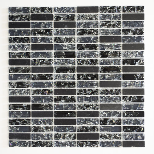 Mosaiktafel Homestile Stäbche  Crystal/Stein mix schwarz 32x31 m