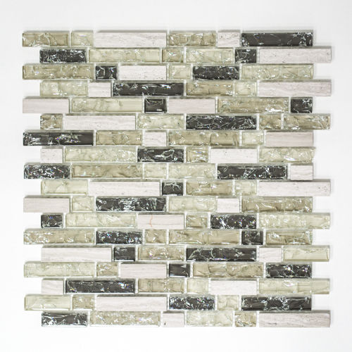 Mosaiktafel Homestile Verbund Crystal/Stein mix grau/grün 29x30 m
