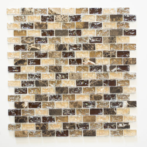 Mosaiktafel Homestile Brick Crystal/Stein mix emperador dunkel 30x28 m