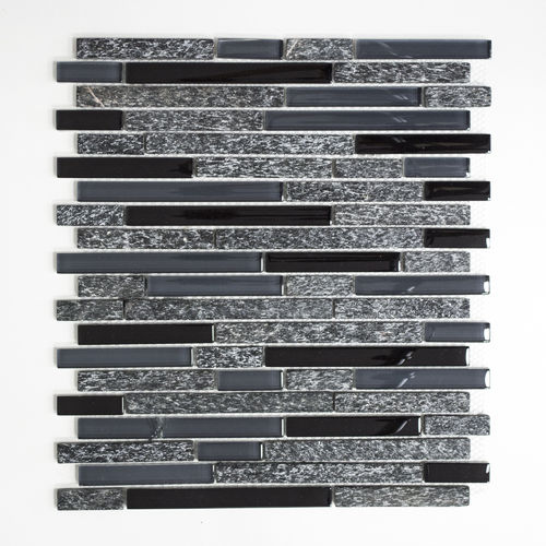 Mosaiktafel Homestile Verbund Crystal/Stein mix grau/schwarz 29x33 cm