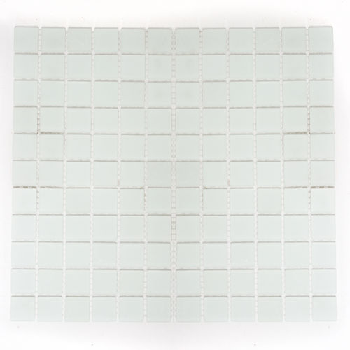 Mosaiktafel Homestile Quadrat Crystal uni weiß matt (gefrostet) 32x30 cm
