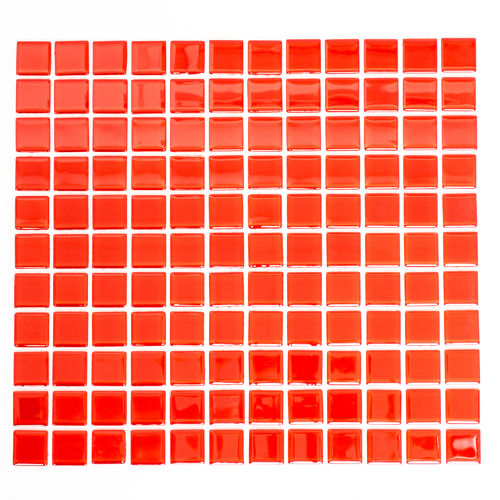 Mosaiktafel Homestile Quadrat Crystal uni rot 32x30 cm