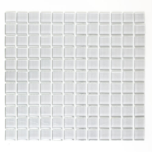 Mosaiktafel Homestile Quadrat Crystal uni hellgrau 32x30 cm