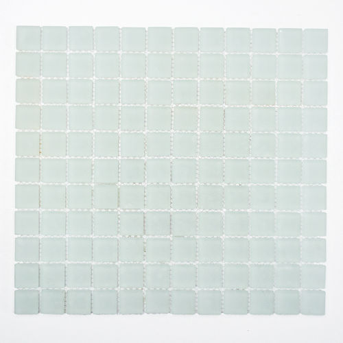 Mosaiktafel Homestile Quadrat Crystal uni weiß matt gefrostet 32x30 cm
