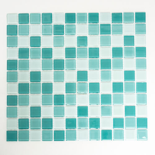 Mosaiktafel Homestile Quadrat Crystal mix hellgrün/grün 32x30 cm