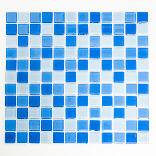 Mosaiktafel Homestile Quadrat Crystal mix hellblau 32x30 cm