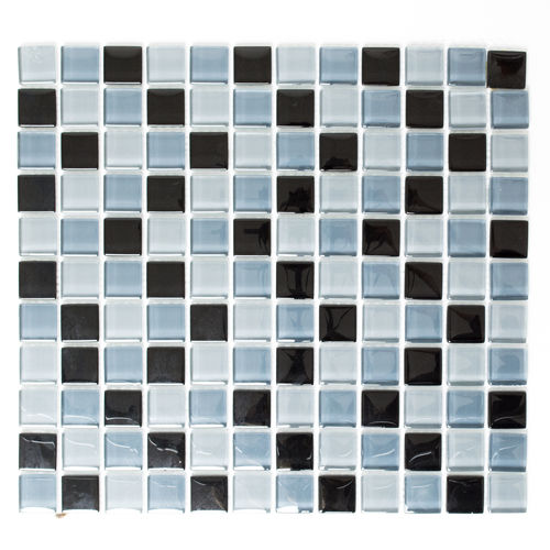 Mosaiktafel Homestile Quadrat Crystal mix schwarz 32x30 cm
