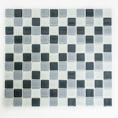 Mosaiktafel Homestile Quadrat Crystal mix grau 32x30 cm