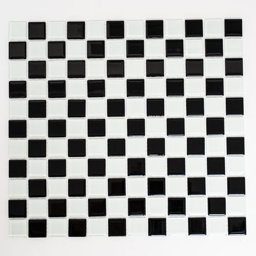 Mosaiktafel Homestile Quadrat Crystal schachbrett schwarz/weiß 32x30 cm