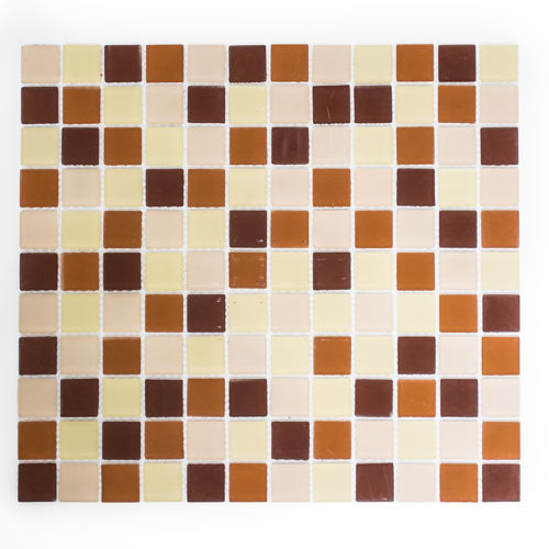 Mosaiktafel Homestile Quadrat Crystal mix braun (gefrostet) 32x30 cm