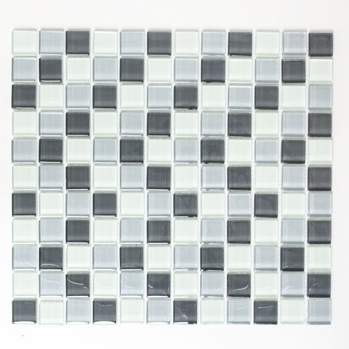 Mosaiktafel Homestile Quadrat Crystal mix grau 32x30 cm