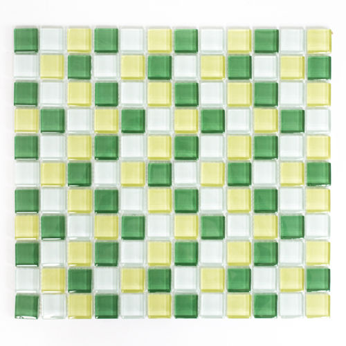 Mosaiktafel Homestile Quadrat Crystal mix hell/hellgrün/hellgelb 32x30 cm