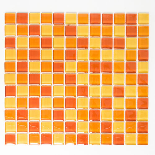 Mosaiktafel Homestile Quadrat Crystal mix gelb/orange/rot 32x30 cm