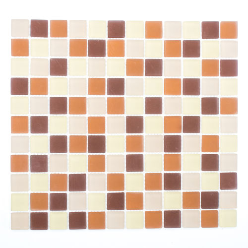 Mosaiktafel Homestile Quadrat Crystal mix braun matt (gefrostet) 32x30 cm