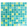 Mosaiktafel Homestile Quadrat Crystal strichgrün 32x30 cm