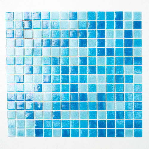 Mosaiktafel Homestile Quadrat mix hellblau/blau 32x30 cm
