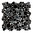Mosaiktafel Homestile Kiesel uni schwarz glänzend (mit weiß) 28x28 cm